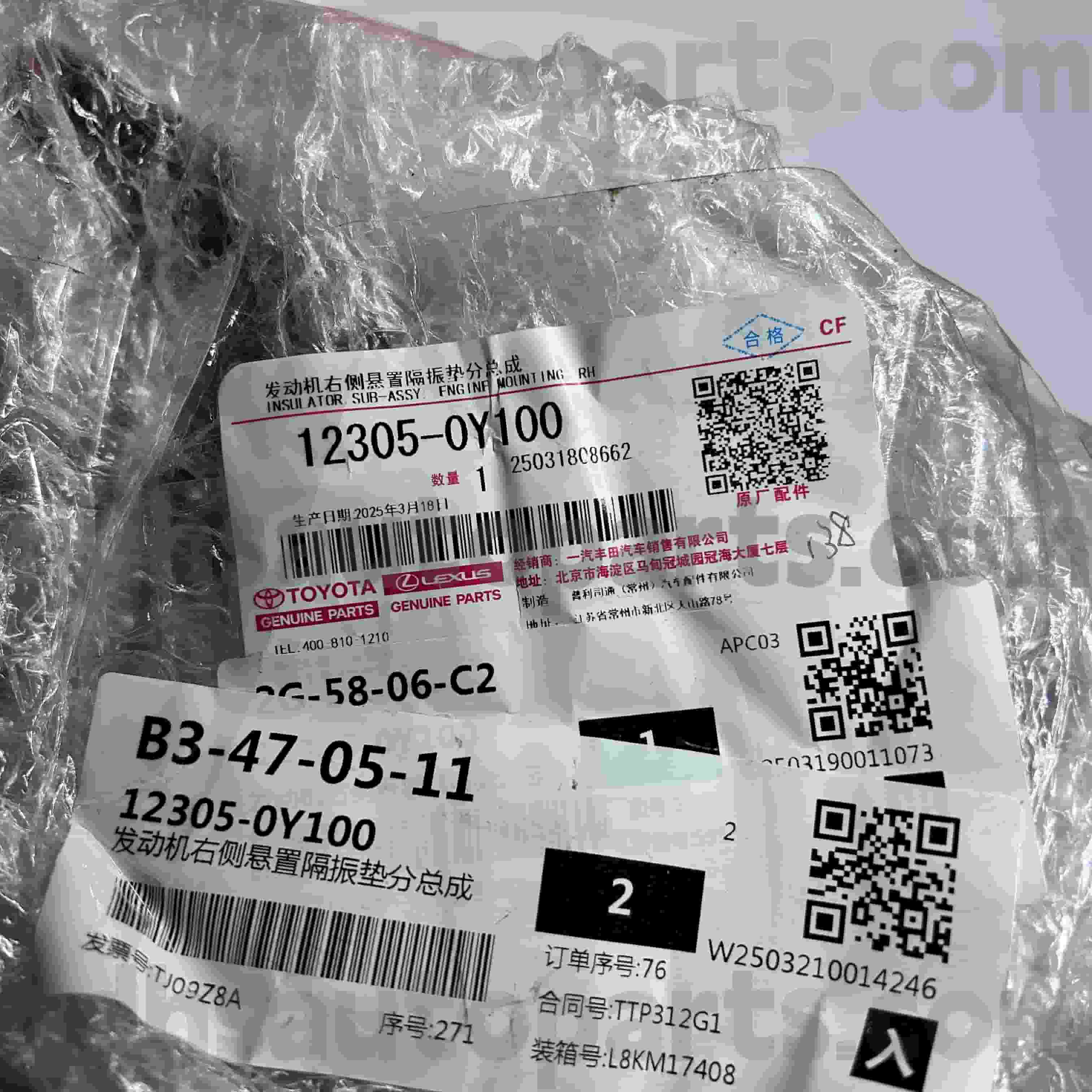 12305-0Y100 VIOS కోసం టయోటా జెన్యూన్ పార్ట్స్ రైట్ ఇంజన్ మౌంట్, YARIS ఛాసిస్ నం.6NRFE,7NRFE..NSP15#