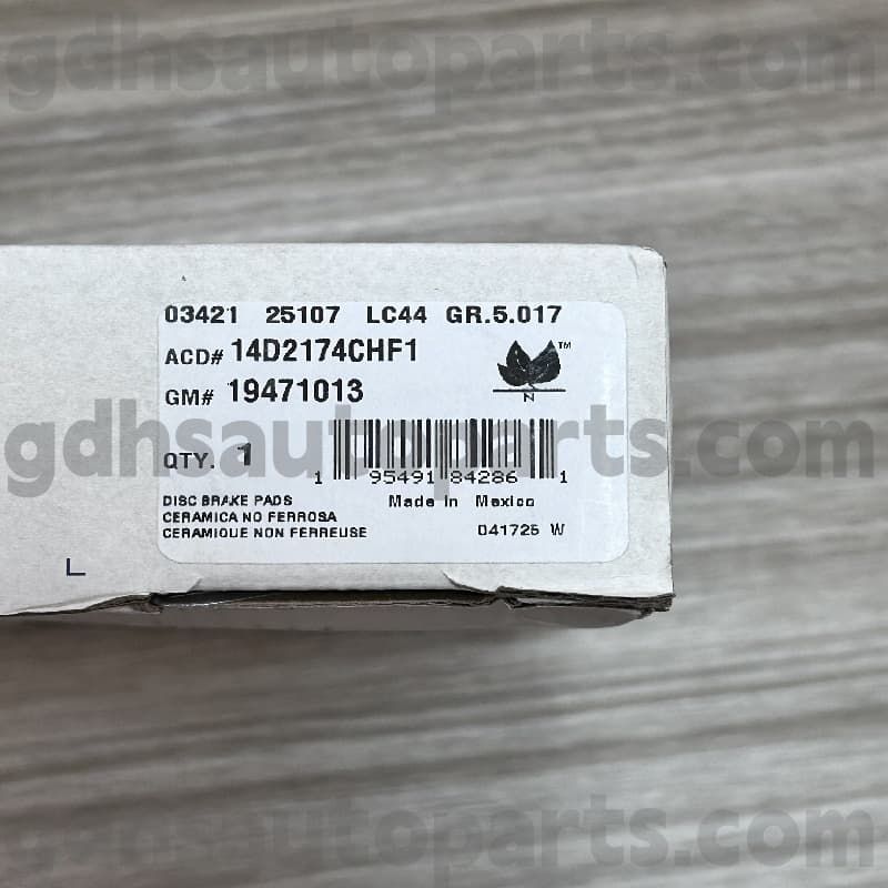 ఎస్కలేడ్ OE No.19241013 కోసం 14D2174CHF1 ACDELCO BRAKE PAD